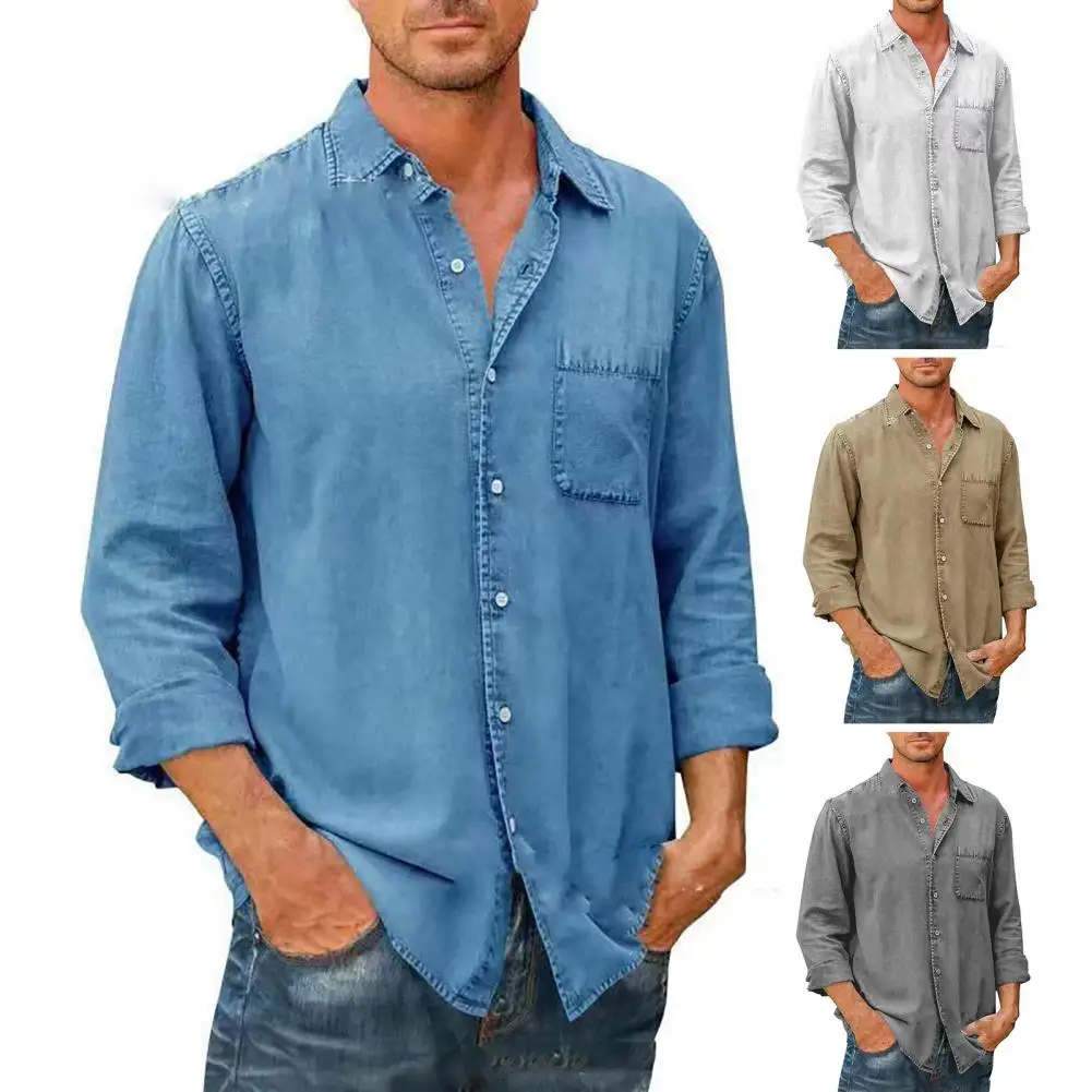 2022 Men Autumn Shirt Patch Pocket Solid Color Long Sleeves Turn-down Collar Single-breasted Cardigan Casual Shirt Male Clothes
2022 Men Autumn Shirt Patch Pocket Solid Color Long Sleeves Turn-down Collar Single-breasted Cardigan Casual Shirt Male Clothes