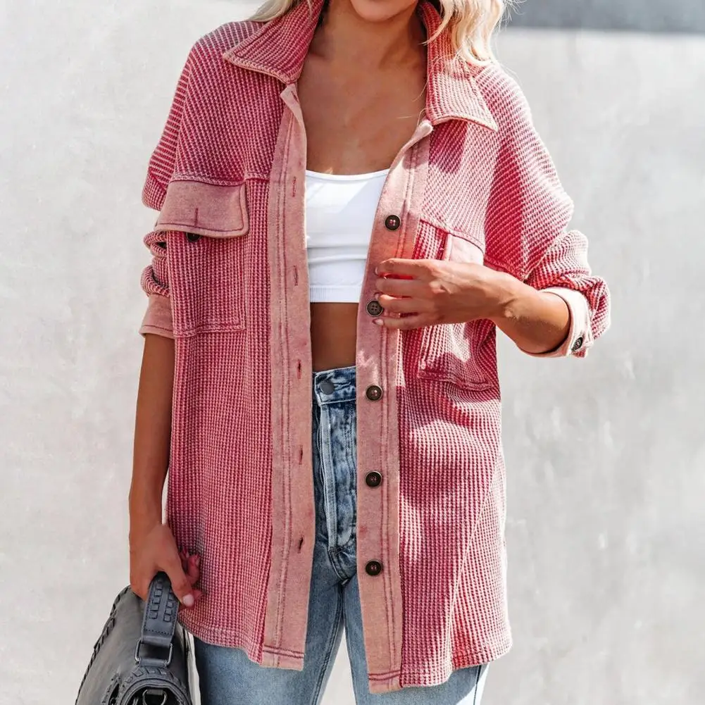 Casual Shirt Coat Women Autumn Winter Lapel Long Sleeve Flap Pockets Single Breasted Solid Color Loose Jacket Women
Casual Shirt Coat Women Autumn Winter Lapel Long Sleeve Flap Pockets Single Breasted Solid Color Loose Jacket Women