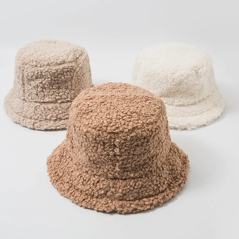 

Панама из искусственной шерсти овечьей шерсти в стиле унисекс, зимние теплые бархатные шапки для женщин, Дамская утолщенная Панама, уличная...
