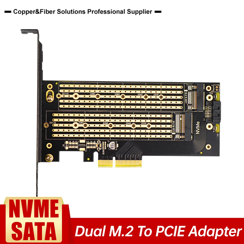 PCIE 4,0 Dual M.2 NVMe адаптер карты для NVMe / SATA SSD NVME (ключ m) и SATA (ключ b) 22110/80/60/42/30
PCIE 4,0 Dual M.2 NVMe адаптер карты для NVMe / SATA SSD NVME (ключ m) и SATA (ключ b) 22110/80/60/42/30