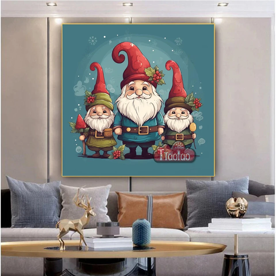 

Картина из мультфильмов с милым Санта-Клаусом 5D, ручная работа, алмазная живопись, полная квадратная Круглая Мозаика «сделай сам», искусственная вышивка бисером, Настенный декор, плакат