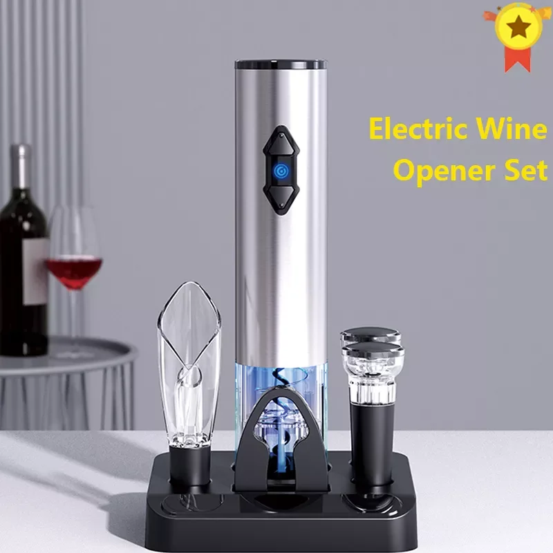 Electric Wine Bottle Opener Corkscrew Foil Cutter Set Automatic Bottle Opener for Wine Kitchen gadgets Can Rechargeable Opener
Electric Wine Bottle Opener Corkscrew Foil Cutter Set Automatic Bottle Opener for Wine Kitchen gadgets Can Rechargeable Opener