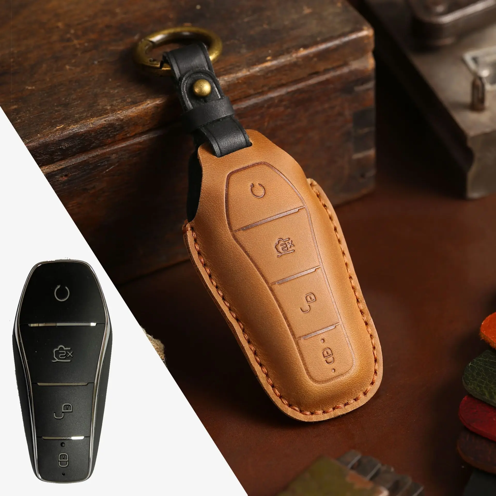 Crazy Horse Leather Car Key Case Cover for BYD Han Ev Tang Second Generation Dm Qin PLUS Song Pro MAX Yuan
Crazy Horse Leather Car Key Case Cover for BYD Han Ev Tang Second Generation Dm Qin PLUS Song Pro MAX Yuan