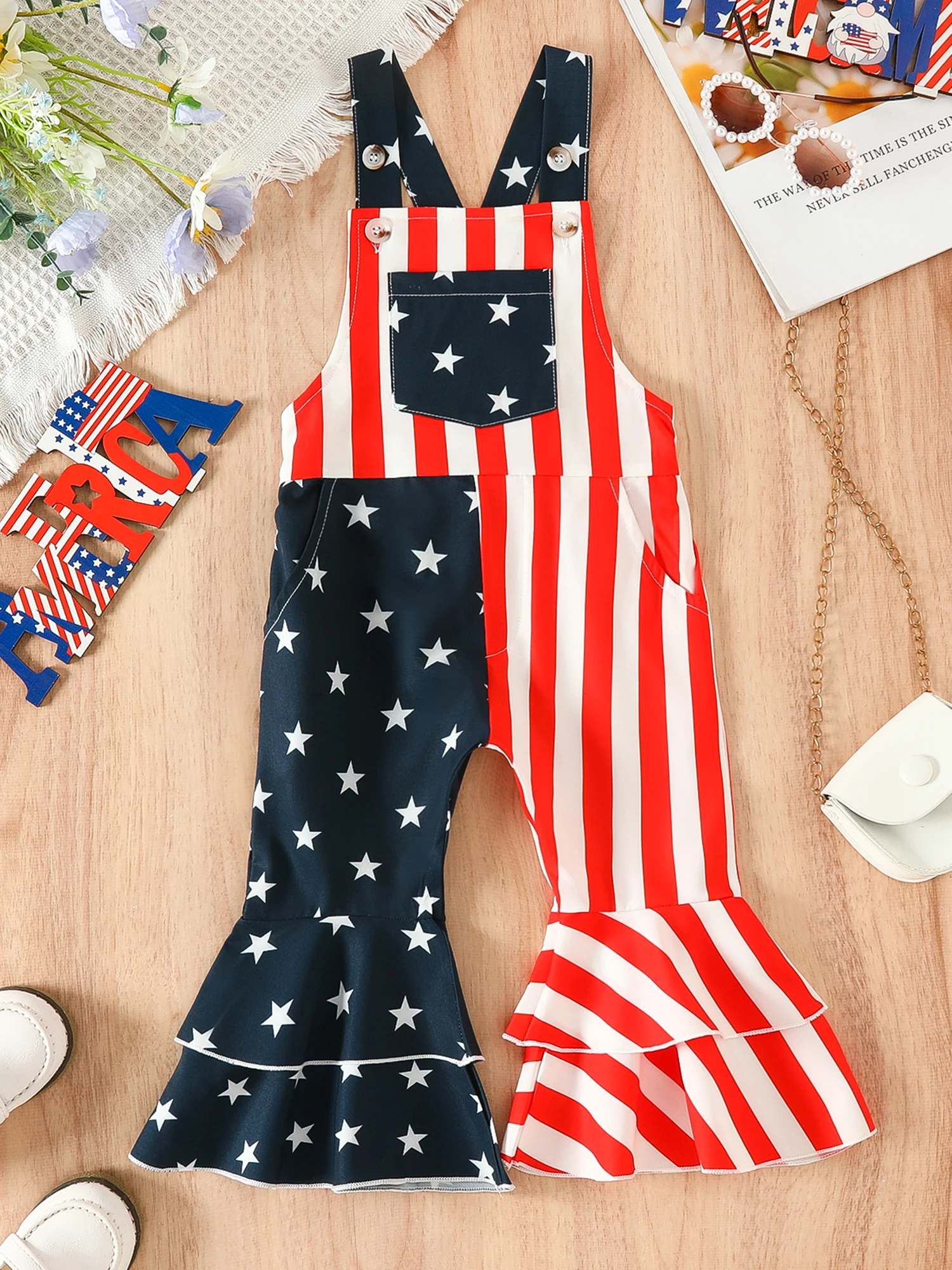 DNOMAID YZARC Baby Boy Girl 4th of July Clothes American Flag Suspender Overalls Sleeveless Romper Jumpsuit Shorts
DNOMAID YZARC Baby Boy Girl 4th of July Clothes American Flag Suspender Overalls Sleeveless Romper Jumpsuit Shorts
