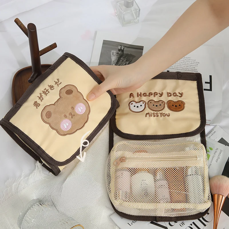 new Bear Make Up Bag Women Makeup Hanging Toiletries Organizer Travel Jewelry Fold Cosmetic Brushes Wash Kits Case Pouch Cartoon
new Bear Make Up Bag Women Makeup Hanging Toiletries Organizer Travel Jewelry Fold Cosmetic Brushes Wash Kits Case Pouch Cartoon