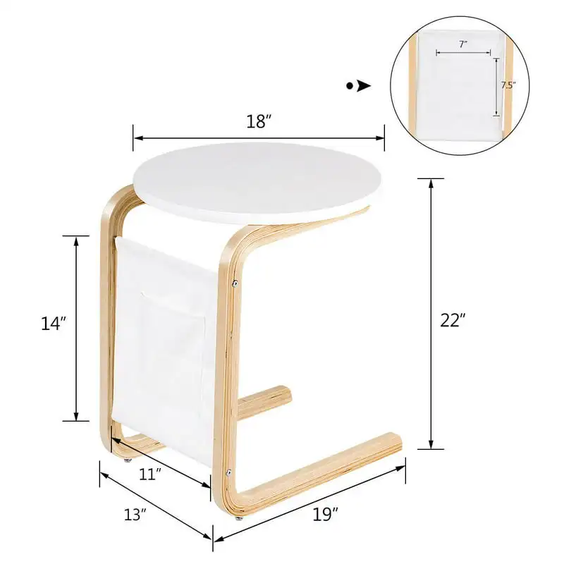 Round End Table with Storage Bag, Sofa Accent Coffee Table Top, Modern and Stylish Design, Perfect for Your Home Decor.
Round End Table with Storage Bag, Sofa Accent Coffee Table Top, Modern and Stylish Design, Perfect for Your Home Decor.