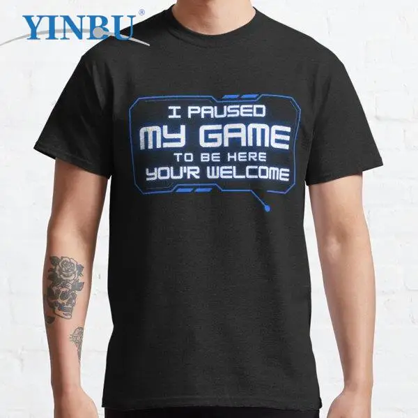 I Paused My Game To Be Here graphic t shirt men fashion clothing new in 2023 streetwear tees 
I Paused My Game To Be Here graphic t shirt men fashion clothing new in 2023 streetwear tees