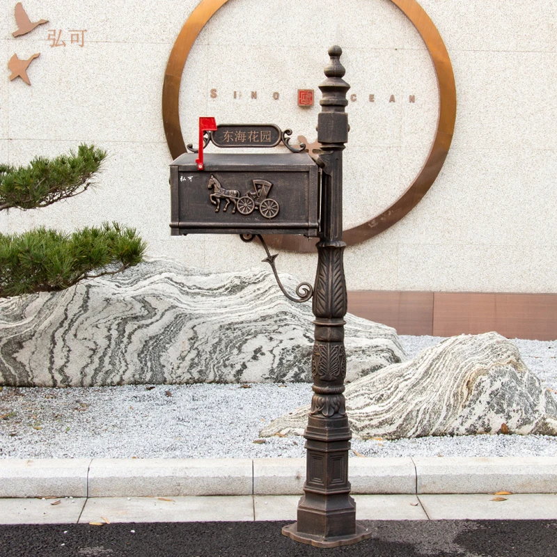 Cast Aluminum European Retro Creative Mailbox Outdoor Rainproof and Rust-Proof Mailbox Villa Letter Box without Lock Post Box
Cast Aluminum European Retro Creative Mailbox Outdoor Rainproof and Rust-Proof Mailbox Villa Letter Box without Lock Post Box