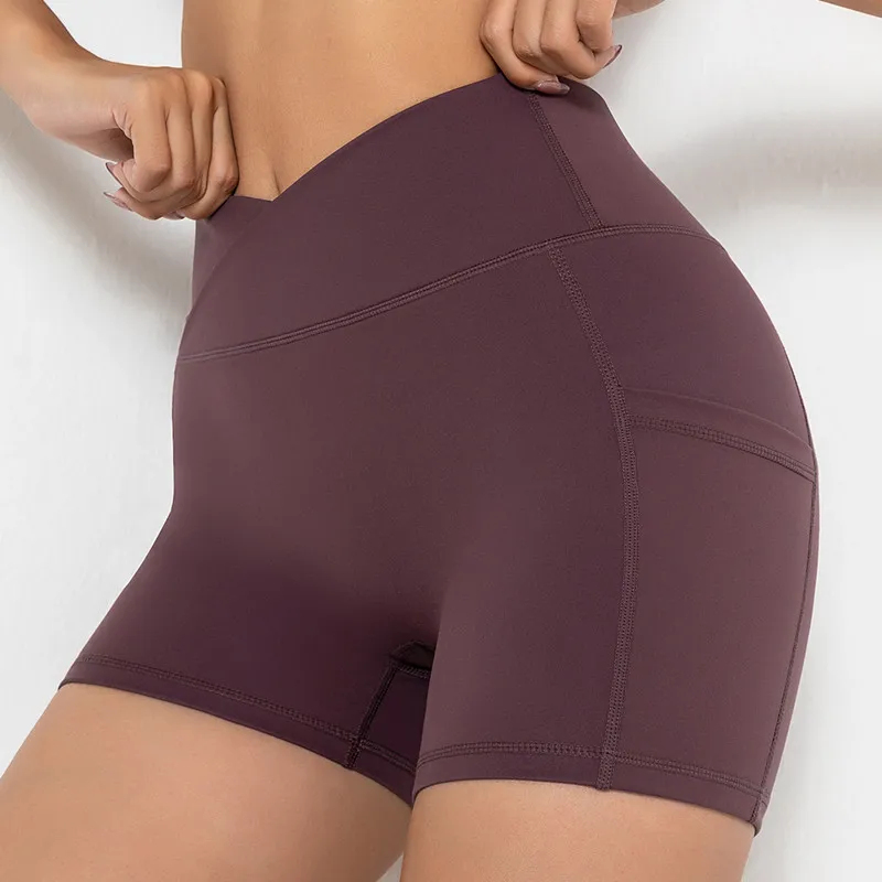 Women's Lulu Cross Waist Double-sided Brushed Nude Fitness Sports Shorts, High Waist Peach Buttocks Tight Running Yoga Pants
Women's Lulu Cross Waist Double-sided Brushed Nude Fitness Sports Shorts, High Waist Peach Buttocks Tight Running Yoga Pants