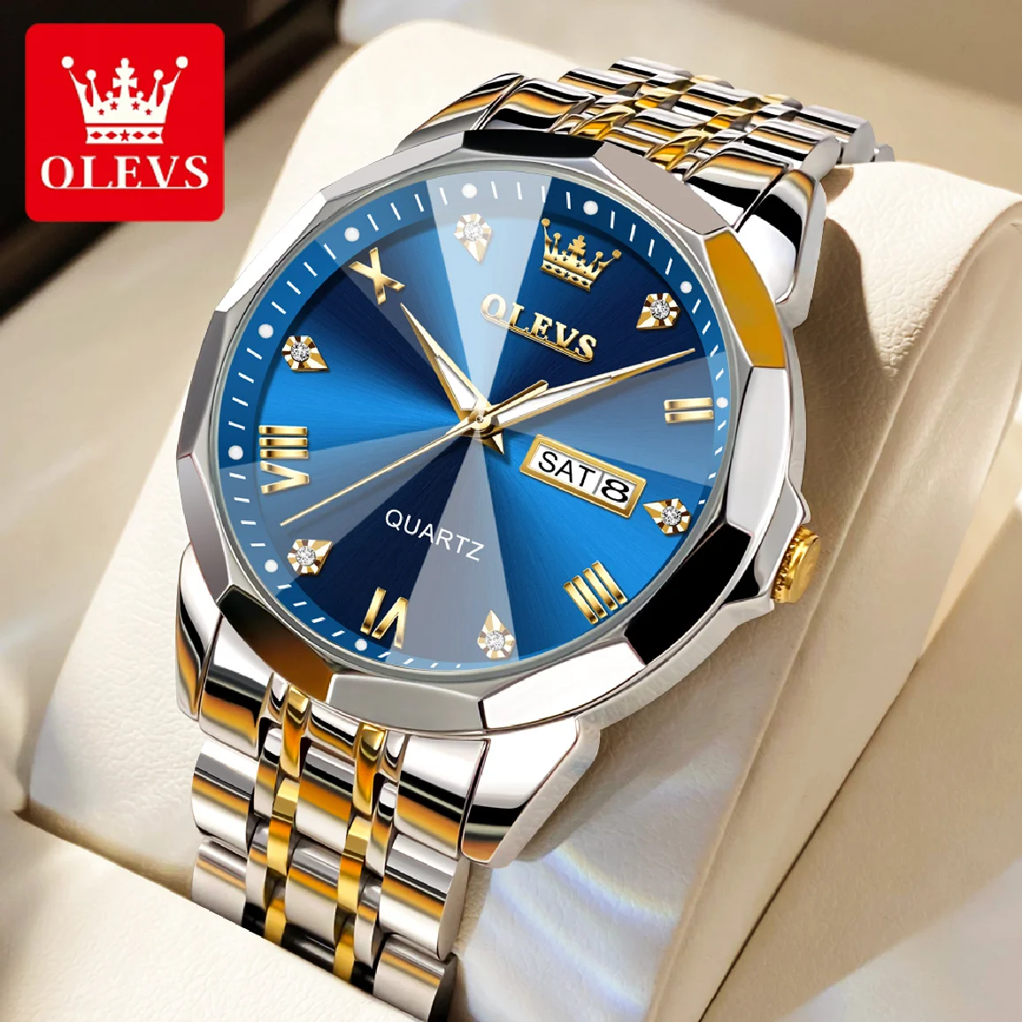 OLEVS Men's Watches Rhombus Mirror Original Quartz Watch for Man Waterproof Luminous Stainless Steel Wristwatch Male Date Week
OLEVS Men's Watches Rhombus Mirror Original Quartz Watch for Man Waterproof Luminous Stainless Steel Wristwatch Male Date Week