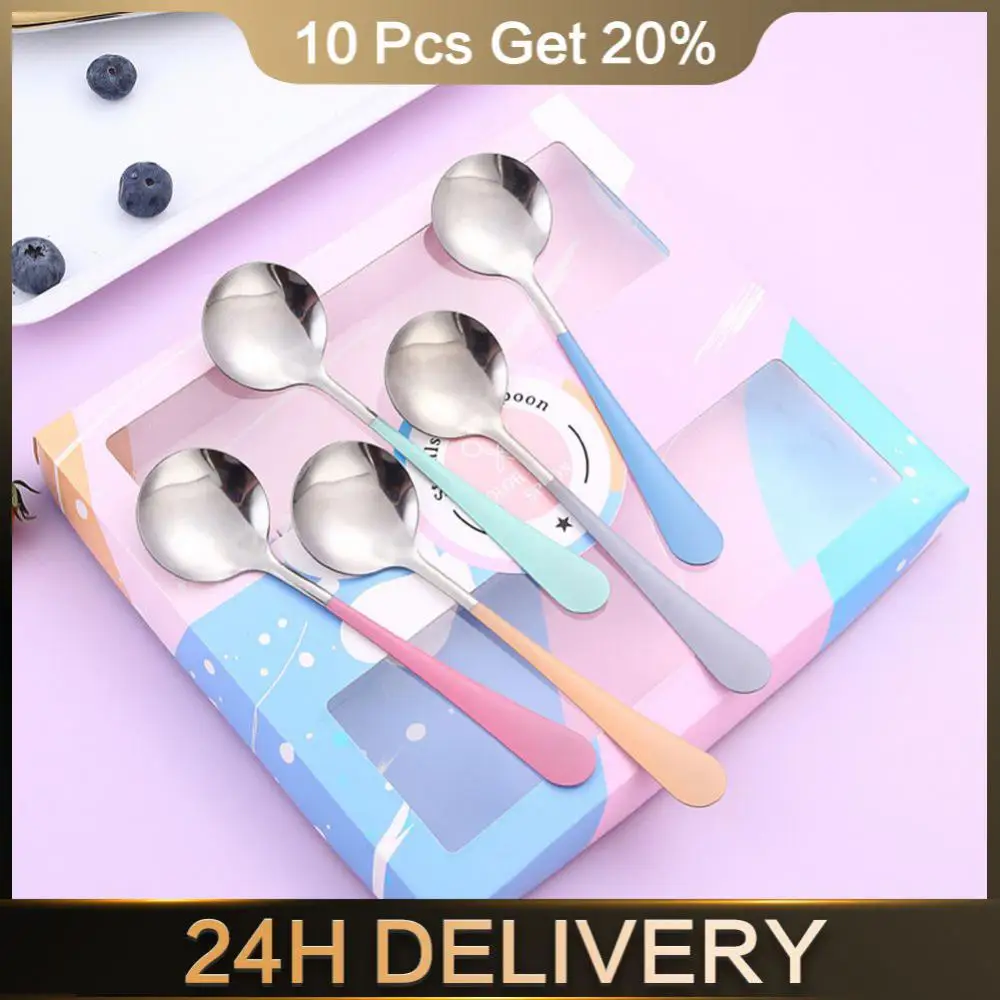 Soup Spoon 304 Stainless Steel Ins Style Dessert Spoon Kitchen Supplies Coffee Spoon Fine Edging Cute Rice Spoon Tableware 
Soup Spoon 304 Stainless Steel Ins Style Dessert Spoon Kitchen Supplies Coffee Spoon Fine Edging Cute Rice Spoon Tableware