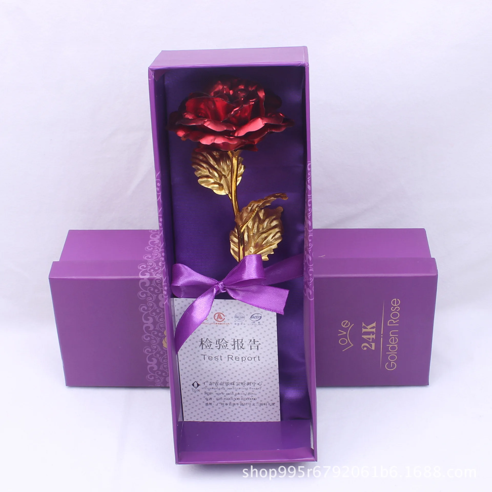 

Рождественский подарок, искусственные цветы, креативная одинарная Подарочная коробка из 24-каратной золотой фольги в виде розы на День святого Валентина