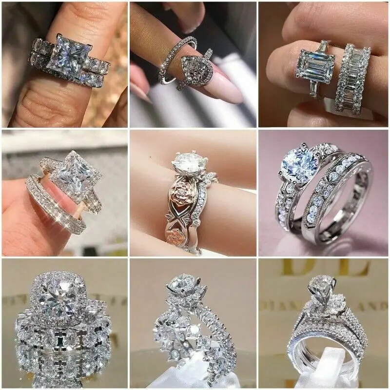 Luxury 2Pcs Set Rings Women Wedding Engagement Accessories Brilliant White Cubic ia Elegant Female Eternity Jewelry
Luxury 2Pcs Set Rings Women Wedding Engagement Accessories Brilliant White Cubic ia Elegant Female Eternity Jewelry