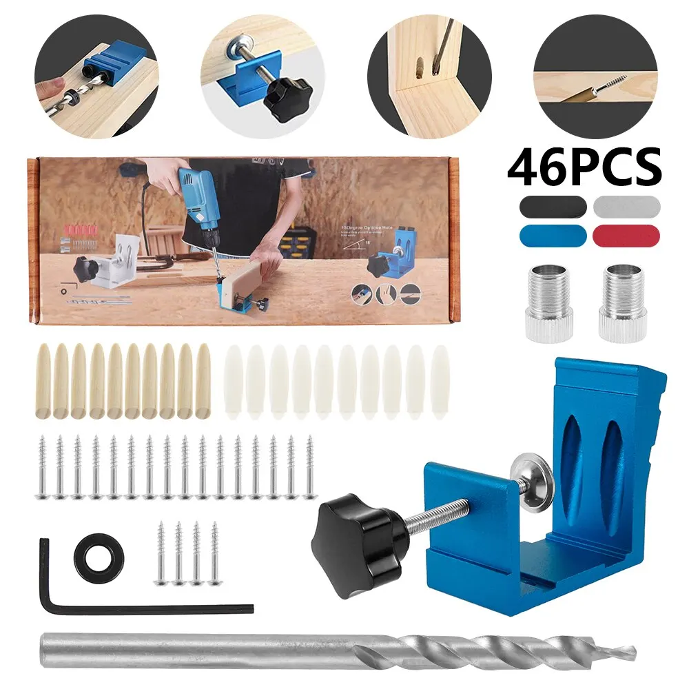Adjustable Woodworking 3 in 1 Doweling Jig Kit Pocket Hole Jig Drilling Guide Locator For Furniture Connecting Hole Puncher Tool
Adjustable Woodworking 3 in 1 Doweling Jig Kit Pocket Hole Jig Drilling Guide Locator For Furniture Connecting Hole Puncher Tool