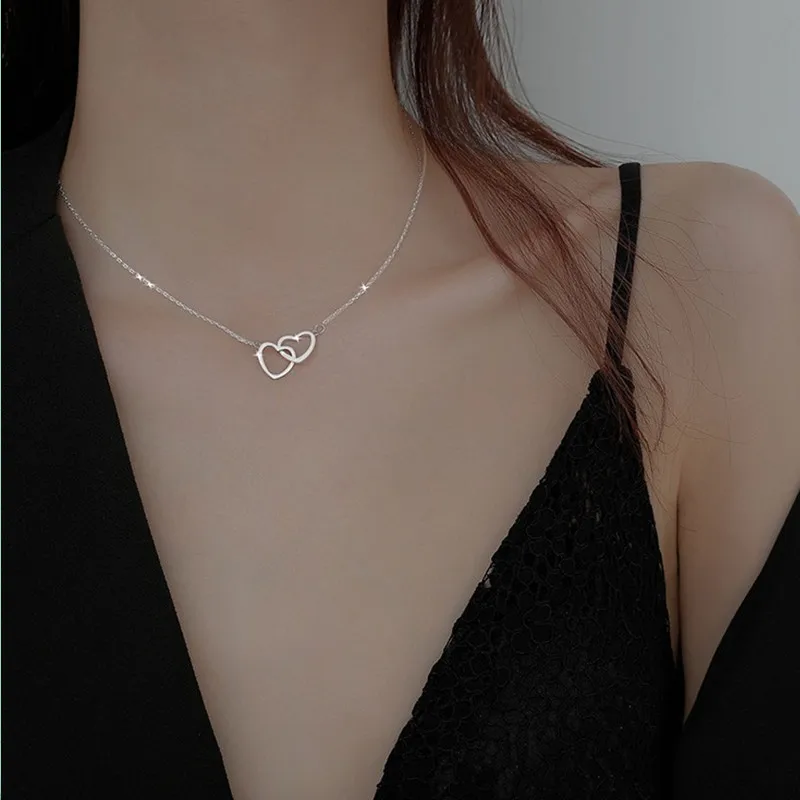 Silver Color Double Heart Choker Necklace for Women Girl Party Clavicle Chain Necklace Gifts Party Jewelry Accessories
Silver Color Double Heart Choker Necklace for Women Girl Party Clavicle Chain Necklace Gifts Party Jewelry Accessories