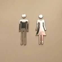 Toilet /Bathroom /Restroom /WC Door Wall Signs Signage MAN & WOMAN Plastic Board Prompt Sign