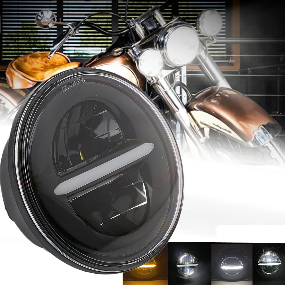 Universal 7" Inch H4 LED Moto Headlight For Softail Slim Fat Boy 7inch Halo Angel Eyes DRL DOT Led Motorcycle Headlamp
Universal 7" Inch H4 LED Moto Headlight For Softail Slim Fat Boy 7inch Halo Angel Eyes DRL DOT Led Motorcycle Headlamp