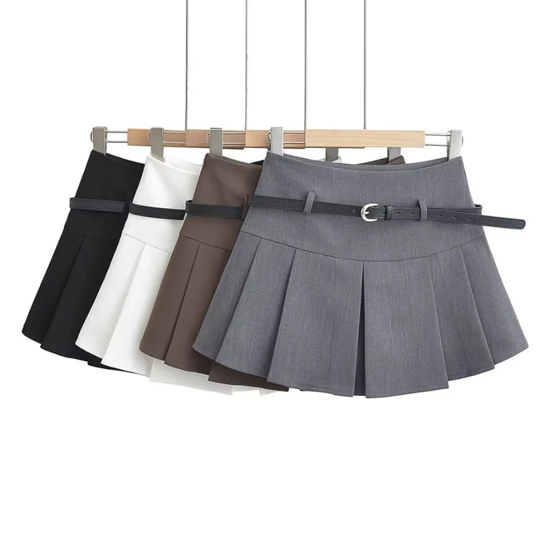 Летние юбки с высокой талией для женщин, модные пикантные винтажные плиссированные мини-юбки, корейские теннисные юбки, короткие белые черные 2023 
Летние юбки с высокой талией для женщин, модные пикантные винтажные плиссированные мини-юбки, корейские теннисные юбки, короткие белые черные 2023
