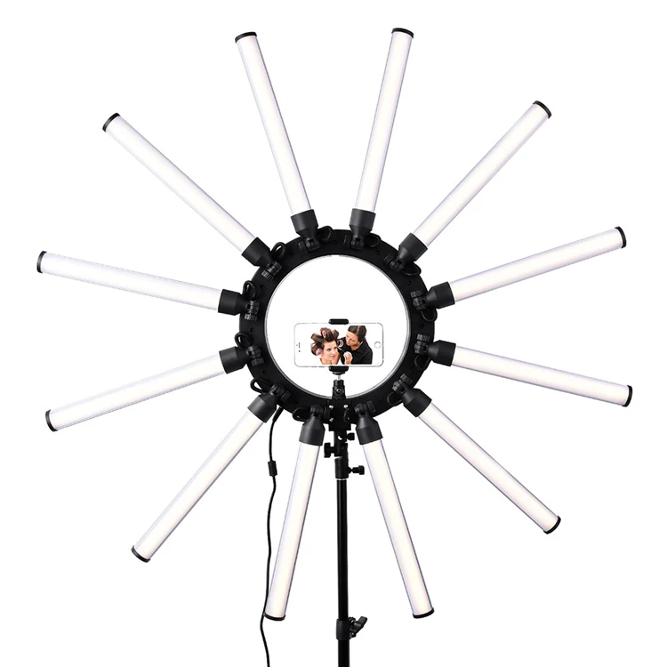 Newest 12 Tubes Star Makeup Camera Photo Phone Photography Ring Light Dimmable 3200-5600K TL-1800 Photographic Lighting Lamp
Newest 12 Tubes Star Makeup Camera Photo Phone Photography Ring Light Dimmable 3200-5600K TL-1800 Photographic Lighting Lamp