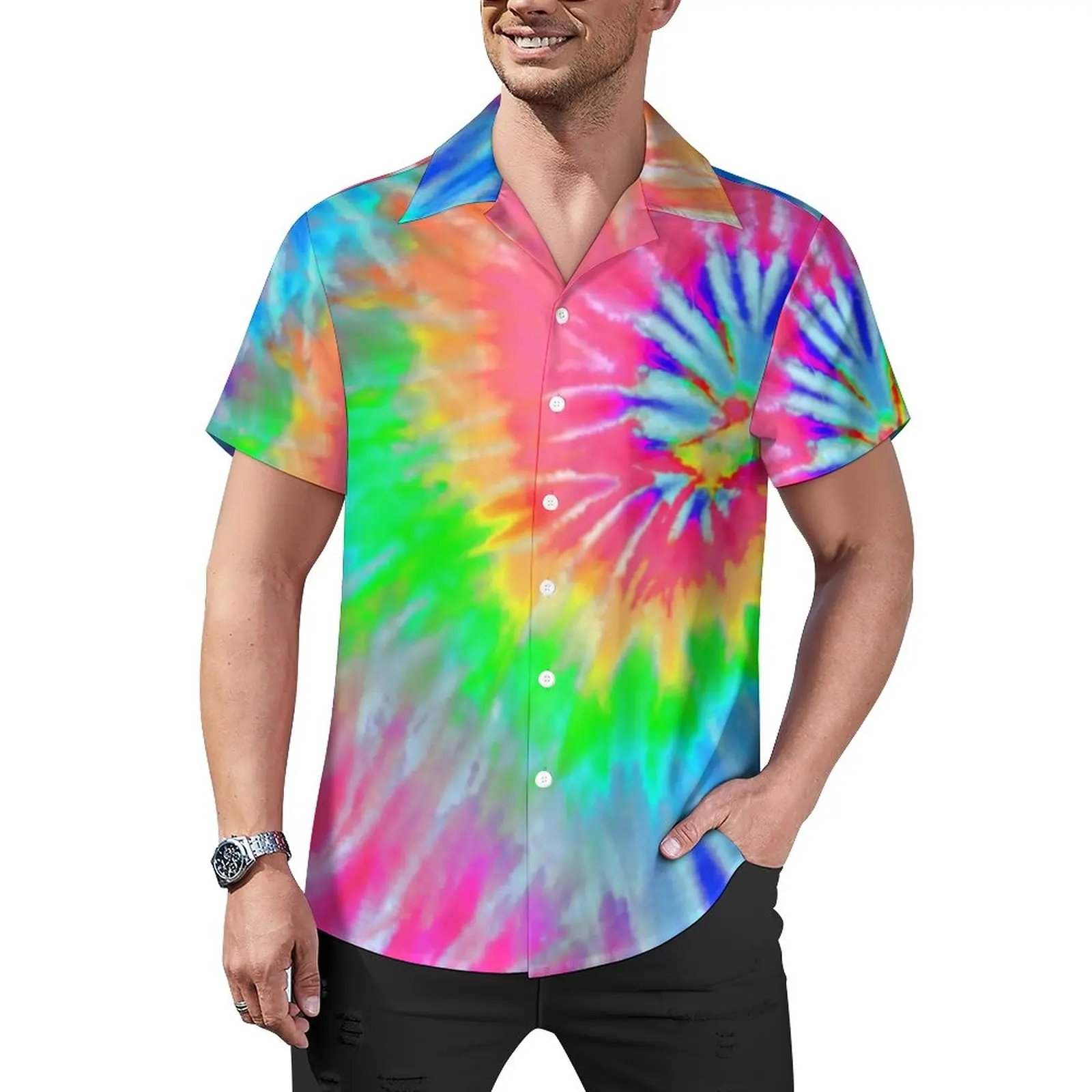 Starburst Tie Dye Loose Shirt Man Vacation Rainbow Psychedelic Casual Shirts Hawaiian Design Short Sleeves Y2K Oversize Blouses
Starburst Tie Dye Loose Shirt Man Vacation Rainbow Psychedelic Casual Shirts Hawaiian Design Short Sleeves Y2K Oversize Blouses