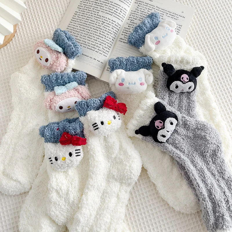 Kawaii Sanrio Plush Kuromi My Melody Kitty Cinnamoroll Plush Socks Anime Plushie Coral Fleece Socks Cartoon Toys for Girls Gifts
Kawaii Sanrio Plush Kuromi My Melody Kitty Cinnamoroll Plush Socks Anime Plushie Coral Fleece Socks Cartoon Toys for Girls Gifts