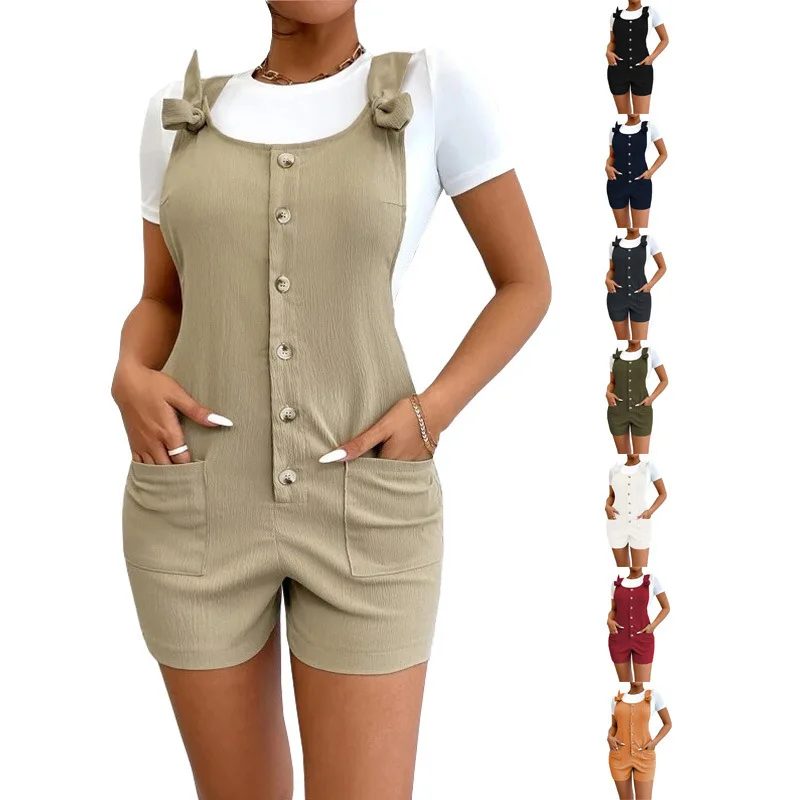 New Summer Women Casual Loose Button Pocket Fashion Sexy Strap Camis Elegant Shorts Sport Jumpsuits
New Summer Women Casual Loose Button Pocket Fashion Sexy Strap Camis Elegant Shorts Sport Jumpsuits