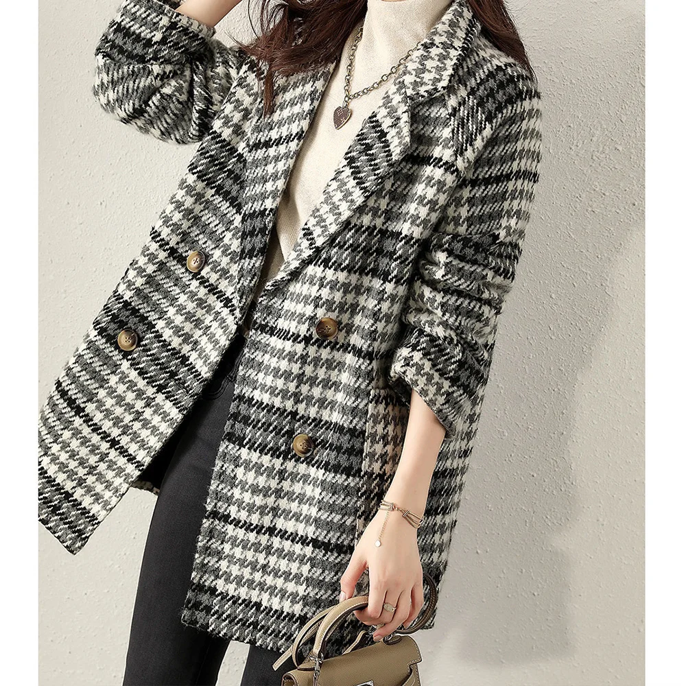 Temperament Ladies Outwear Fashion Casual Loose Classic Korean Style Raglan Sleeve Plaid Coat Jacket Women Elegant Overcoat
Temperament Ladies Outwear Fashion Casual Loose Classic Korean Style Raglan Sleeve Plaid Coat Jacket Women Elegant Overcoat
