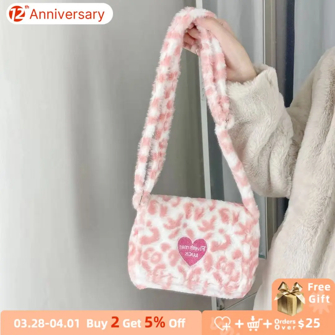 Cute Leopard Print Women Furry Shoulder Crossbody Bag Soft Plush Cool Girls Messenger Bags Fashion Design Ladies Purse Handbags
Cute Leopard Print Women Furry Shoulder Crossbody Bag Soft Plush Cool Girls Messenger Bags Fashion Design Ladies Purse Handbags