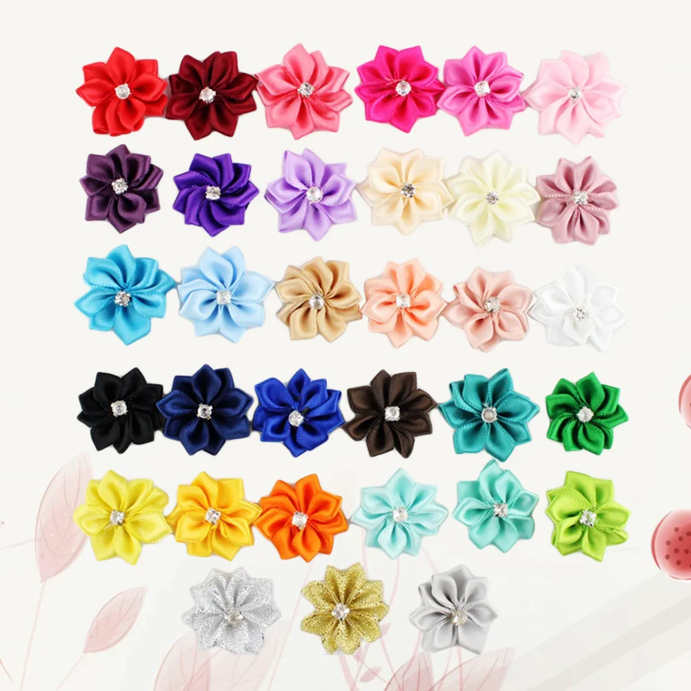 Mixed Color Fabric Craft Flower Satin Ribbon Flowers Small Cloth Flowers with Rhinestones for DIY Sewing Crafts Headbands
Mixed Color Fabric Craft Flower Satin Ribbon Flowers Small Cloth Flowers with Rhinestones for DIY Sewing Crafts Headbands
