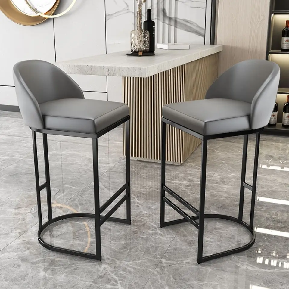 Nordic Bar Chairs Home Furniture High Feet Stools Backrest Leather Chair Modern Minimalist Wrought Iron High Stools for Kitchen
Nordic Bar Chairs Home Furniture High Feet Stools Backrest Leather Chair Modern Minimalist Wrought Iron High Stools for Kitchen