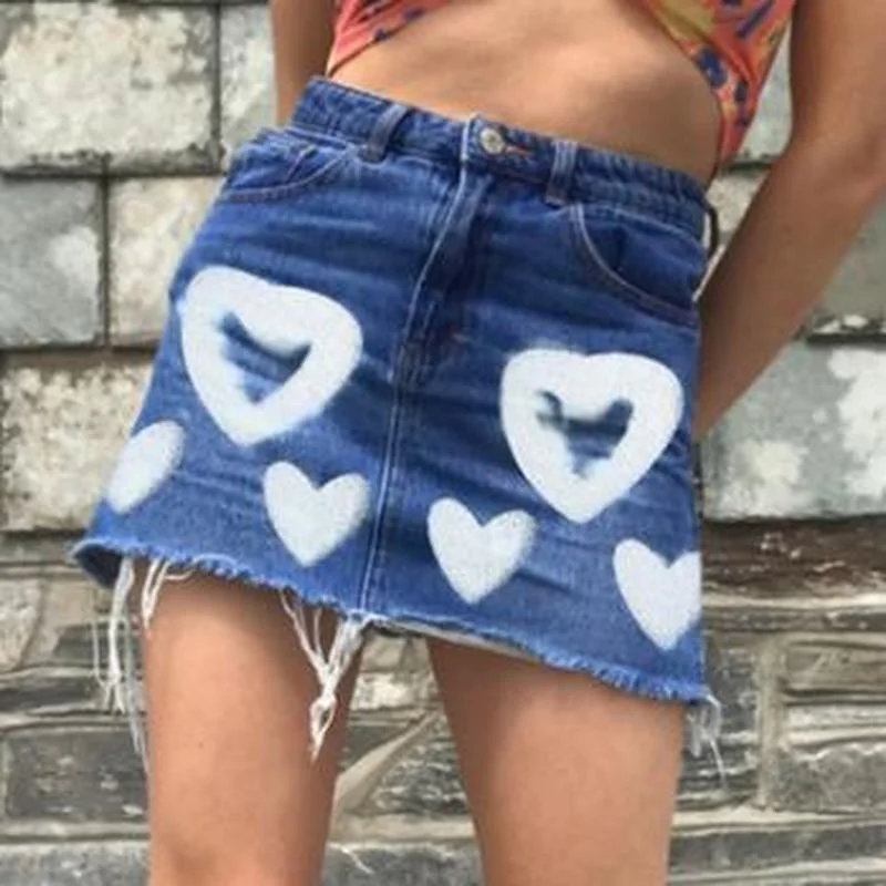 Fashion Y2k Aesthetic Denim Skirt Harajuku Women Heart Print A Line Vintage Party Club Streetwear Mini Skirts Bodycon Faldas New
Fashion Y2k Aesthetic Denim Skirt Harajuku Women Heart Print A Line Vintage Party Club Streetwear Mini Skirts Bodycon Faldas New