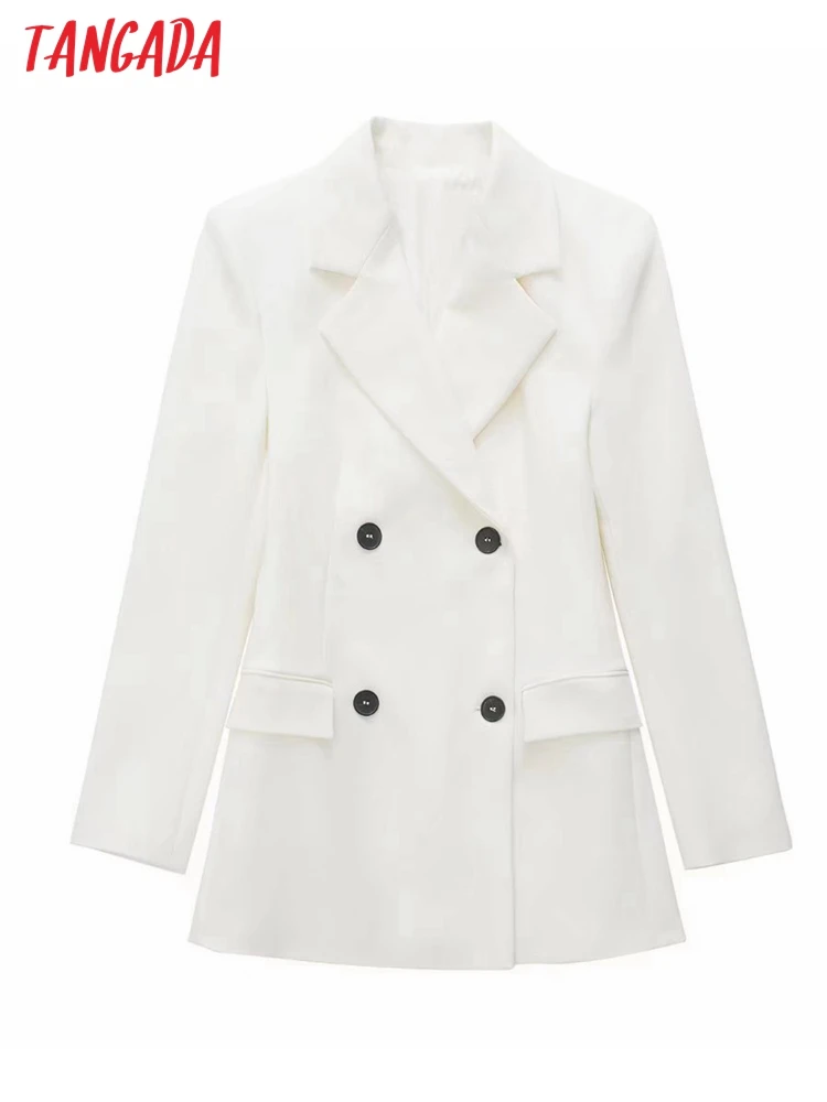 Tangada Women 2022 Fashion White Blazer Coat Vintage Double Breasted Long Sleeve Female Outerwear Chic Tops 3H338
Tangada Women 2022 Fashion White Blazer Coat Vintage Double Breasted Long Sleeve Female Outerwear Chic Tops 3H338