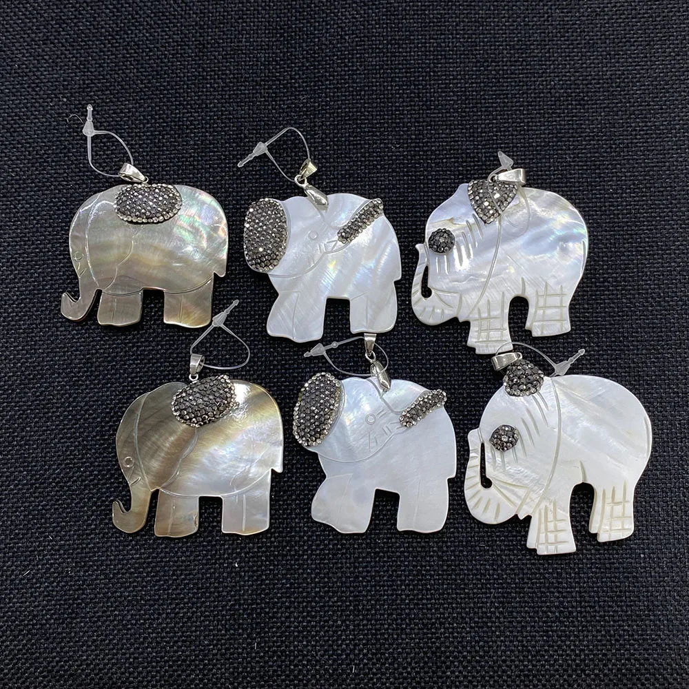 Exquisite Natural Shell Elephant Pendant 52x53mm Inlaid Rhinestone Charm Fashion Jewelry Making DIY Necklace Earring Accessories
Exquisite Natural Shell Elephant Pendant 52x53mm Inlaid Rhinestone Charm Fashion Jewelry Making DIY Necklace Earring Accessories