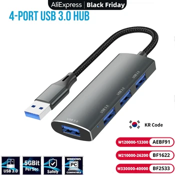 USB 허브 3 0 4 포트 USB 3.0 어댑터 5Gbps 고속 멀티 USB-C 분배기 Lenovo Macbook Pro PC 액세서리 tipo c