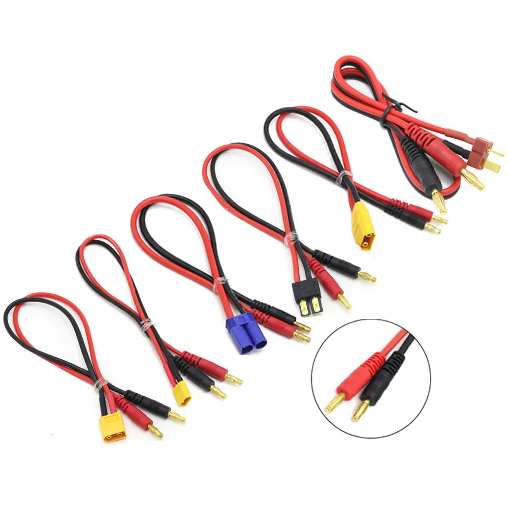 

20CM XT30 XT60 XT90 X T Plug Charge Lead to 4.0mm Banana Plug Charger Silicone Wire 14AWG RC Connector Cable ​for Lipo Battery