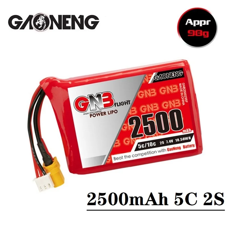 Original GNB 2500mAh 2S 7.4V MAX 10C With XT60 Plug Lipo Battery For Radiomaster TX12 Transmitter Remote Control RC Parts
Original GNB 2500mAh 2S 7.4V MAX 10C With XT60 Plug Lipo Battery For Radiomaster TX12 Transmitter Remote Control RC Parts
