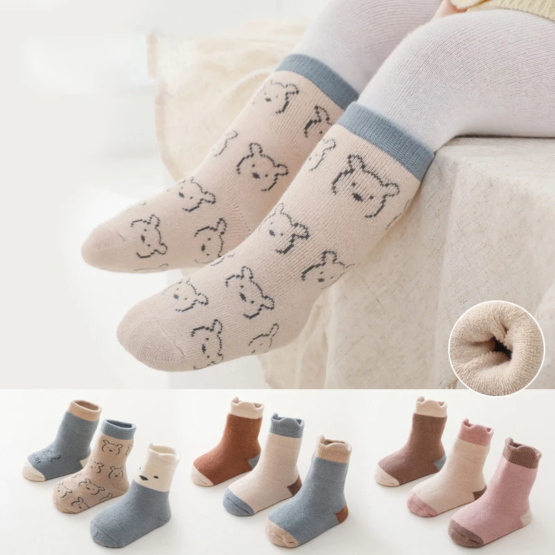 3Pairs/Lot 0-5Y Winter Newborn Warm Sock Baby Girls Boys Thick Terry Knitted Socks Cute Cartoon Children's Floor Sock 2022 New 
3Pairs/Lot 0-5Y Winter Newborn Warm Sock Baby Girls Boys Thick Terry Knitted Socks Cute Cartoon Children's Floor Sock 2022 New