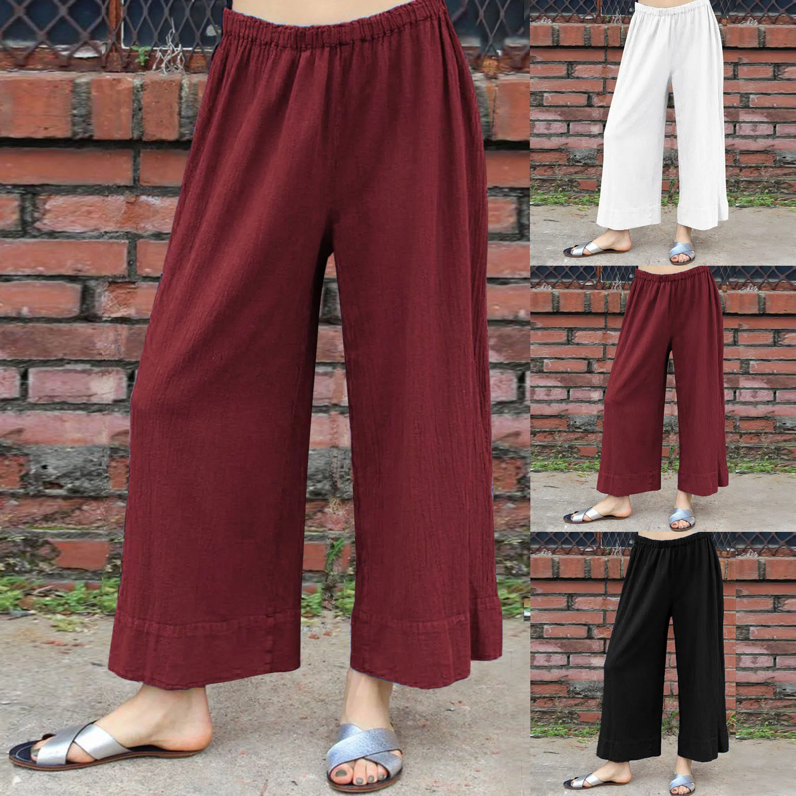 Брюки Женские однотонные с эластичным поясом, повседневные свободные штаны с широкими штанинами, спортивные штаны с карманами, на лето
Брюки Женские однотонные с эластичным поясом, повседневные свободные штаны с широкими штанинами, спортивные штаны с карманами, на лето