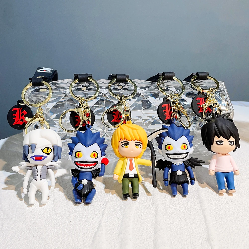

Death Note Keychain Anime L Ryuuku Ryuk Lanyard Key Rings 3D Doll Figure Key Buckles Props Bag Accessories Jewelry Friends Gift