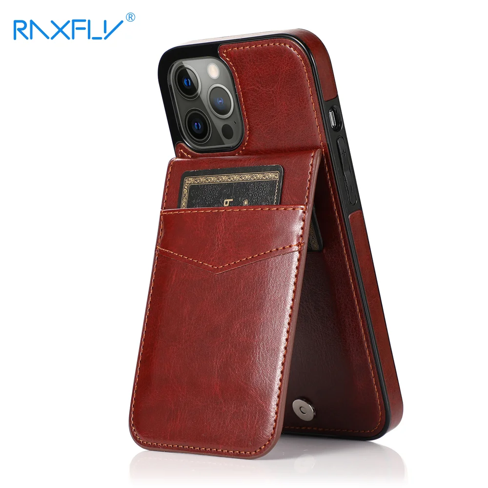 

RAXFLY Vertical Leather Flip Cover Case For iPhone 12 7 7PLUS 8PLUS 11 12 PRO MAX XR XSMAX XS X 11PRO 12PRO 6S Card Holder Cases