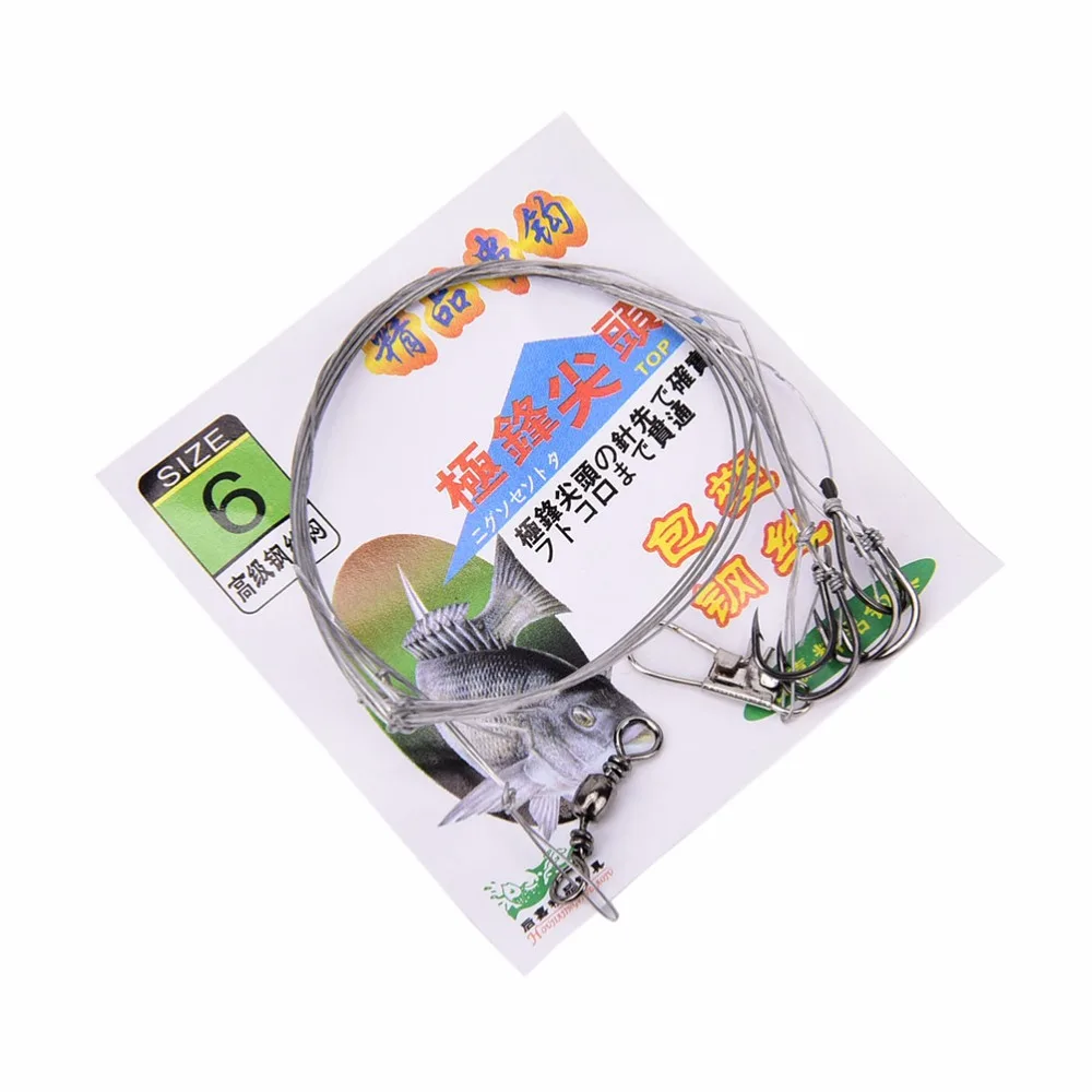 5/6/7/8/9/10/11# Fishing hook Lead Core Leash Line Carbon Steel Wire Leader With Swivel Fishing Accessor Steel Wire Hook 3bags 
5/6/7/8/9/10/11# Fishing hook Lead Core Leash Line Carbon Steel Wire Leader With Swivel Fishing Accessor Steel Wire Hook 3bags