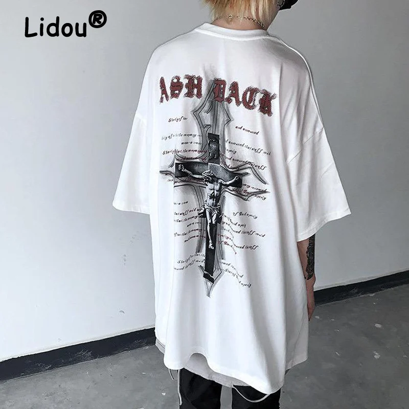 Y2K Oversized Harajuku Cross Printed Grunge Punk Gothic Men's T Shirt Casual Short Sleeve Hip-hop Loose Streetwear Tops Clothing
Y2K Oversized Harajuku Cross Printed Grunge Punk Gothic Men's T Shirt Casual Short Sleeve Hip-hop Loose Streetwear Tops Clothing