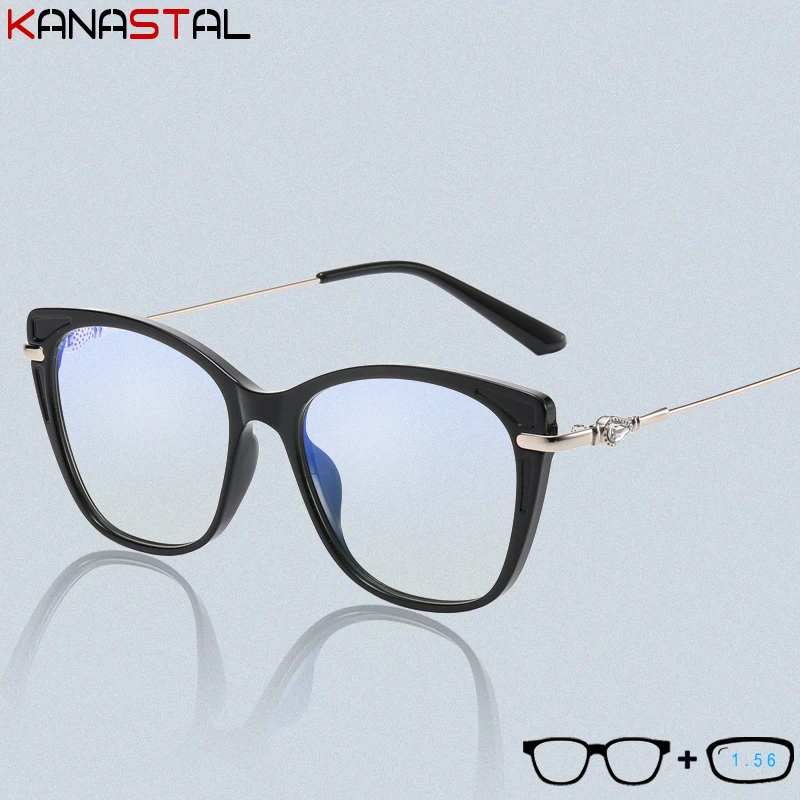 Women Blue Light Blocking Glasses Fashion TR90 Metal Butterfly Eyeglasses Frame CR39 Lens Prescription Myopia Presbyopic Eyewear
Women Blue Light Blocking Glasses Fashion TR90 Metal Butterfly Eyeglasses Frame CR39 Lens Prescription Myopia Presbyopic Eyewear
