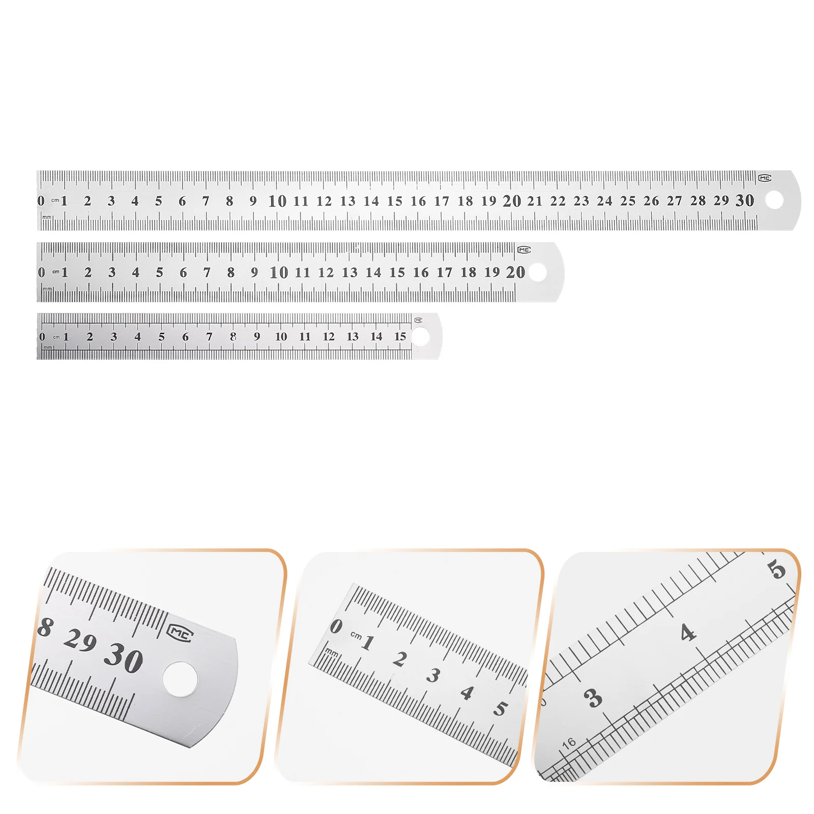 3pcs Professional Measuring Tools Thickened Measuring Rulers High Precision Scale Rulers Stainless Steel Rulers for School
3pcs Professional Measuring Tools Thickened Measuring Rulers High Precision Scale Rulers Stainless Steel Rulers for School