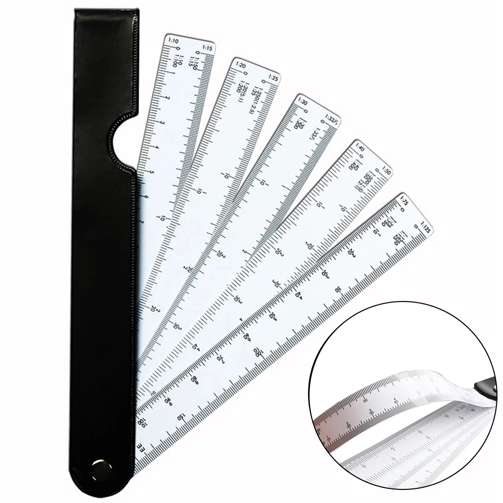 Fan Shape Scale Ruler With 5 Blades Caliper For Engineering Architects Multifunctional Multiscale Foldable Rulers Measuring Tool
Fan Shape Scale Ruler With 5 Blades Caliper For Engineering Architects Multifunctional Multiscale Foldable Rulers Measuring Tool