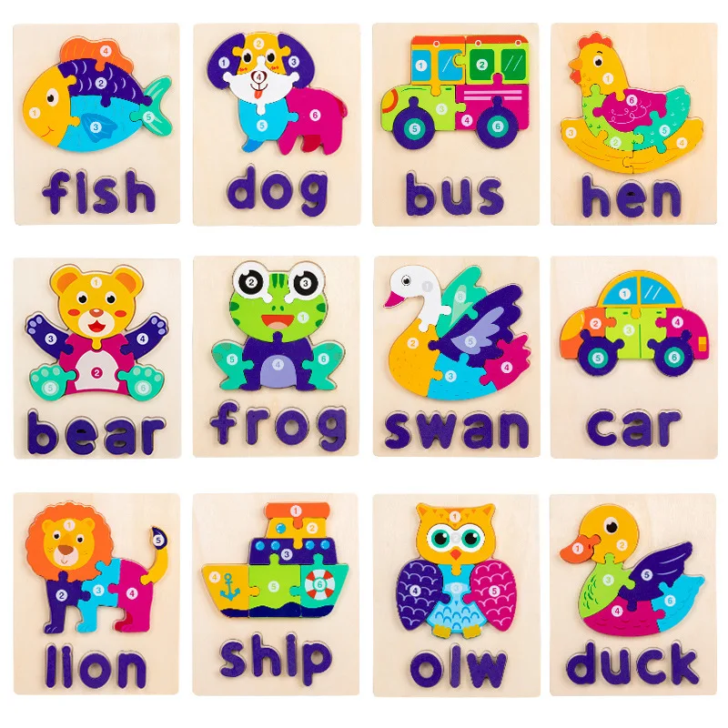 3D Puzzle Children's Wooden Cartoon Animal Baby Early Education Thickening Puzzle Building Blocks Toy Gifts Montessori Games
3D Puzzle Children's Wooden Cartoon Animal Baby Early Education Thickening Puzzle Building Blocks Toy Gifts Montessori Games