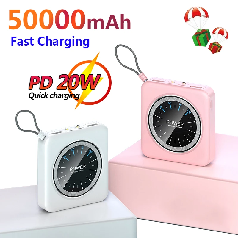 50000mAh Mini Power Bank Portable External Battery 2USB Fast Charging Digital Display Phone Charger for Xiaomi Samsung IPhone
50000mAh Mini Power Bank Portable External Battery 2USB Fast Charging Digital Display Phone Charger for Xiaomi Samsung IPhone