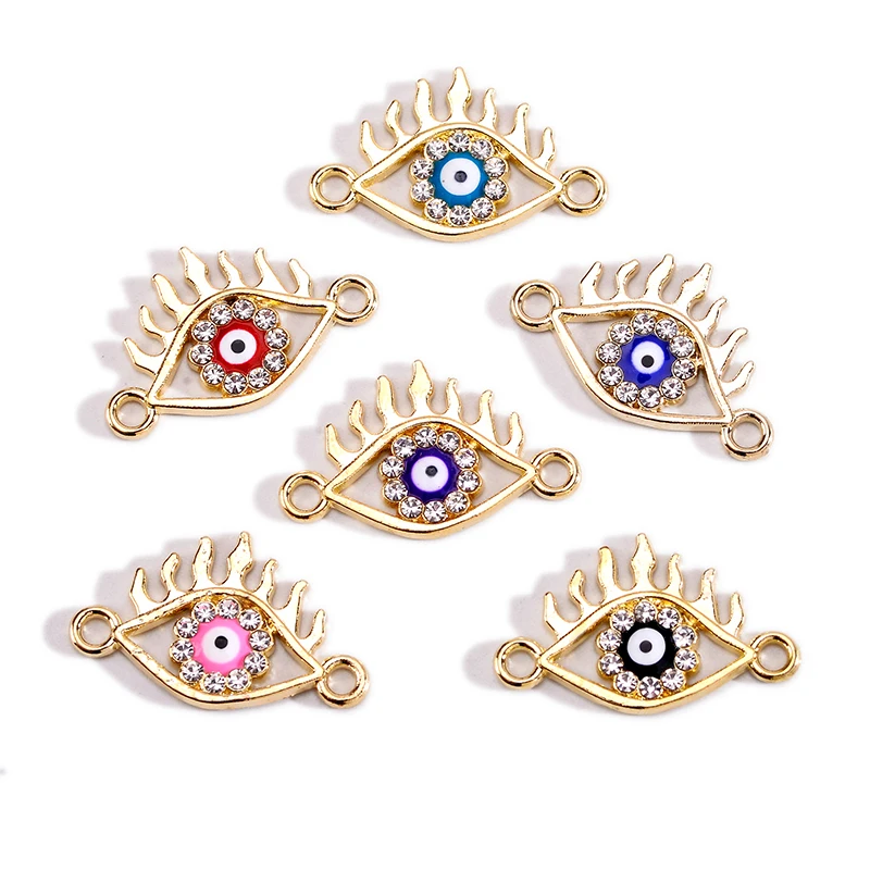 10Pcs Shiny Rhinestone Flame Lucky Turkish Blue Eye Enameled Jewelry Connector for Bracelet Necklace DIY Jewelry Making Supplies
10Pcs Shiny Rhinestone Flame Lucky Turkish Blue Eye Enameled Jewelry Connector for Bracelet Necklace DIY Jewelry Making Supplies