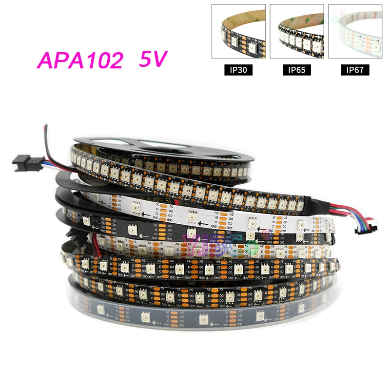 Светодиодная лента APA102 RGB, 5 в постоянного тока, 30/60/144 светодиодов/м, APA102, Светодиодная лента с интеллектуальными пикселями IP30/IP65/IP67, адресуем...
Светодиодная лента APA102 RGB, 5 в постоянного тока, 30/60/144 светодиодов/м, APA102, Светодиодная лента с интеллектуальными пикселями IP30/IP65/IP67, адресуем...