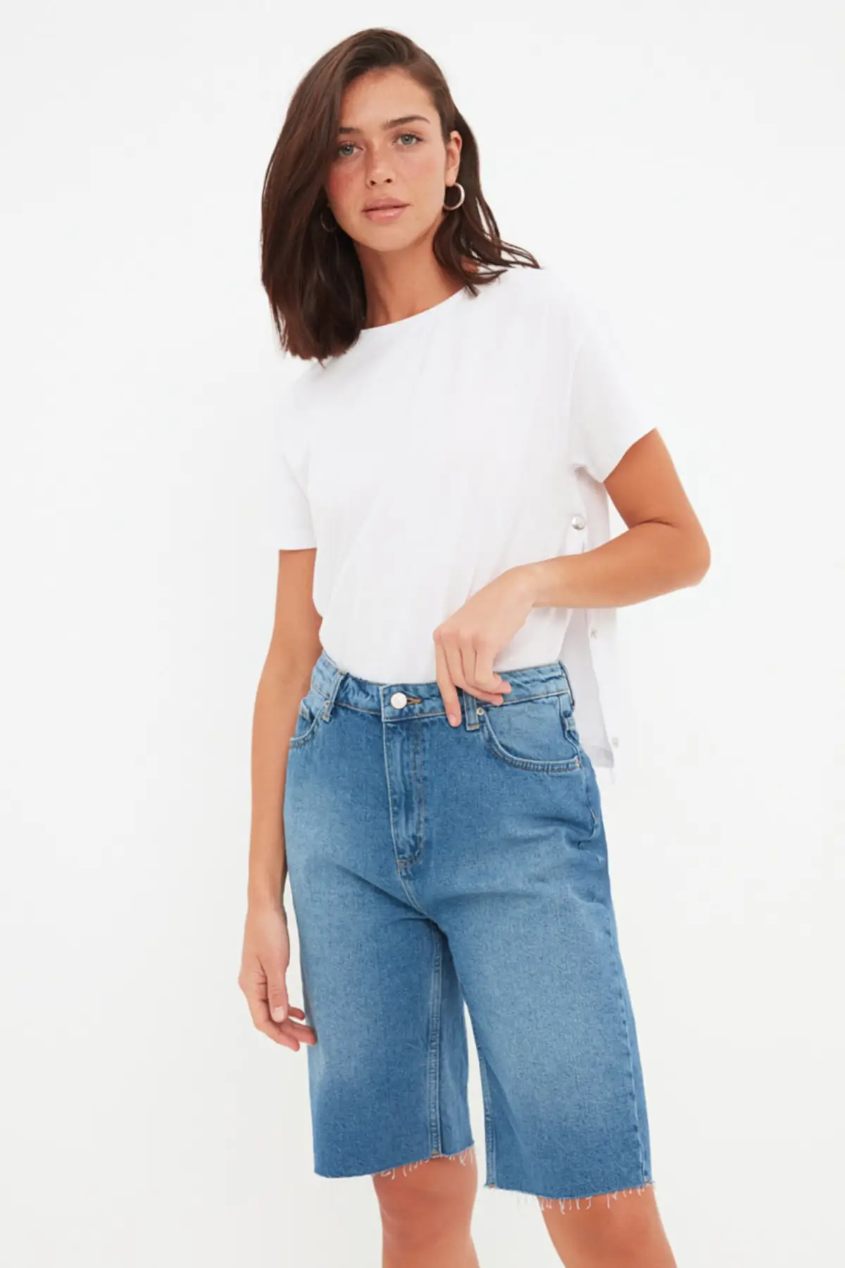 Women's Shorts Blue Denim Bermuda New Summer Fashion Bermuda Basic Short Pants Mini Trousers Short Pants
Women's Shorts Blue Denim Bermuda New Summer Fashion Bermuda Basic Short Pants Mini Trousers Short Pants